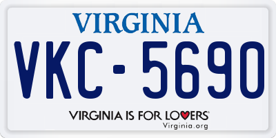 VA license plate VKC5690