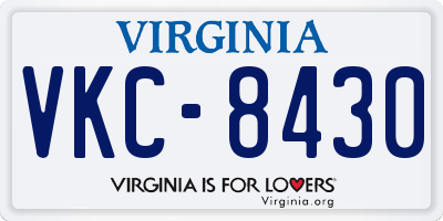 VA license plate VKC8430