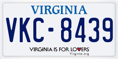 VA license plate VKC8439