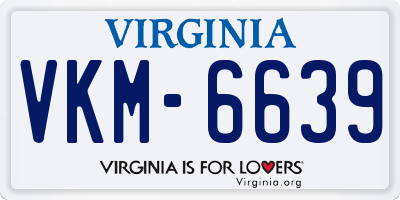 VA license plate VKM6639