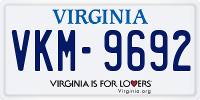 VA license plate VKM9692