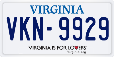 VA license plate VKN9929