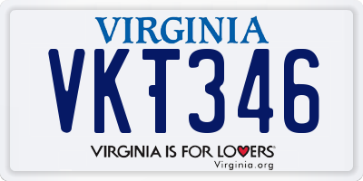 VA license plate VKT346