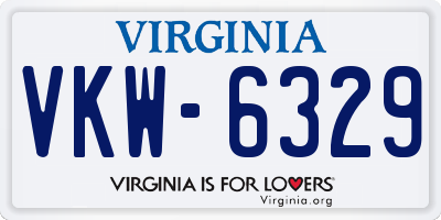 VA license plate VKW6329