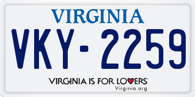 VA license plate VKY2259