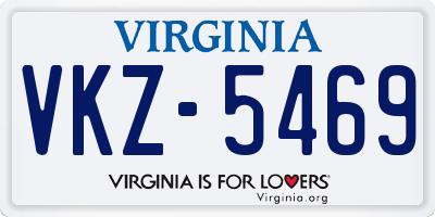 VA license plate VKZ5469