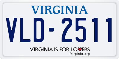 VA license plate VLD2511