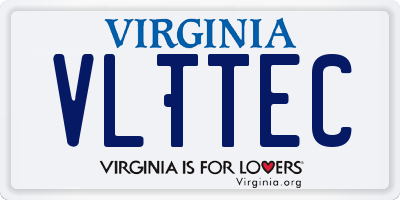 VA license plate VLTTEC