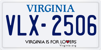 VA license plate VLX2506