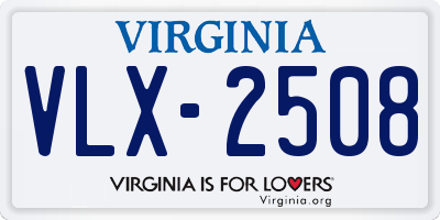 VA license plate VLX2508