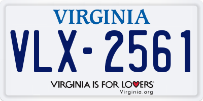 VA license plate VLX2561