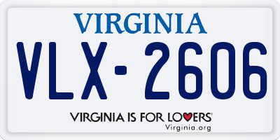 VA license plate VLX2606
