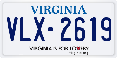 VA license plate VLX2619