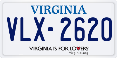 VA license plate VLX2620
