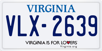 VA license plate VLX2639