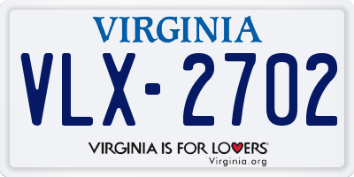 VA license plate VLX2702