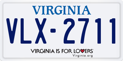 VA license plate VLX2711
