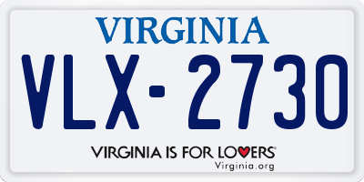 VA license plate VLX2730