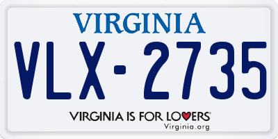 VA license plate VLX2735