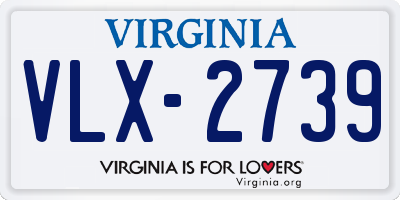 VA license plate VLX2739