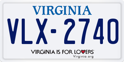 VA license plate VLX2740