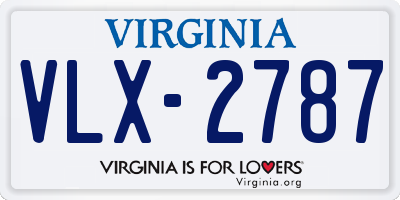 VA license plate VLX2787