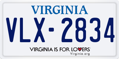 VA license plate VLX2834