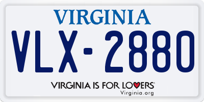 VA license plate VLX2880