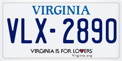 VA license plate VLX2890