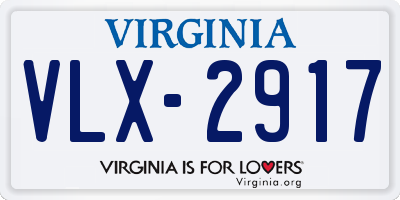 VA license plate VLX2917