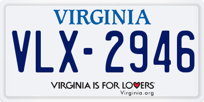 VA license plate VLX2946