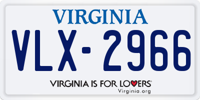 VA license plate VLX2966