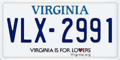 VA license plate VLX2991