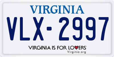 VA license plate VLX2997