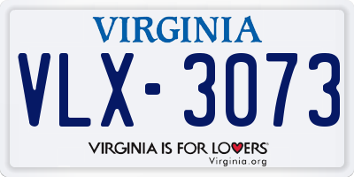 VA license plate VLX3073