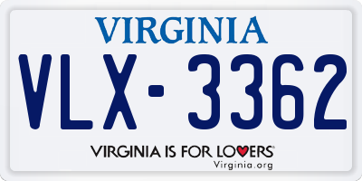 VA license plate VLX3362