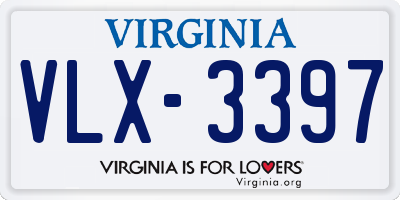 VA license plate VLX3397