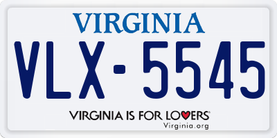 VA license plate VLX5545