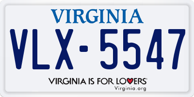 VA license plate VLX5547