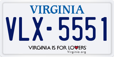 VA license plate VLX5551