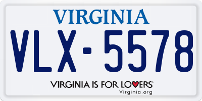 VA license plate VLX5578