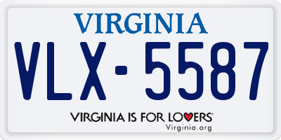 VA license plate VLX5587