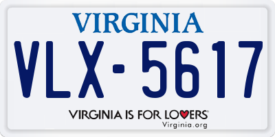 VA license plate VLX5617