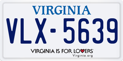 VA license plate VLX5639