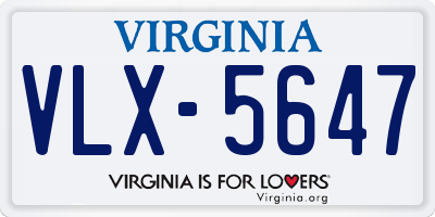 VA license plate VLX5647
