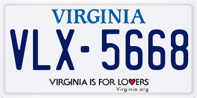 VA license plate VLX5668