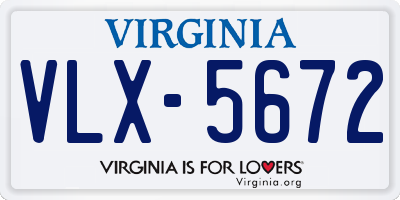 VA license plate VLX5672