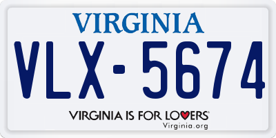 VA license plate VLX5674