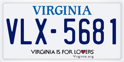 VA license plate VLX5681