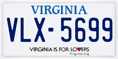 VA license plate VLX5699